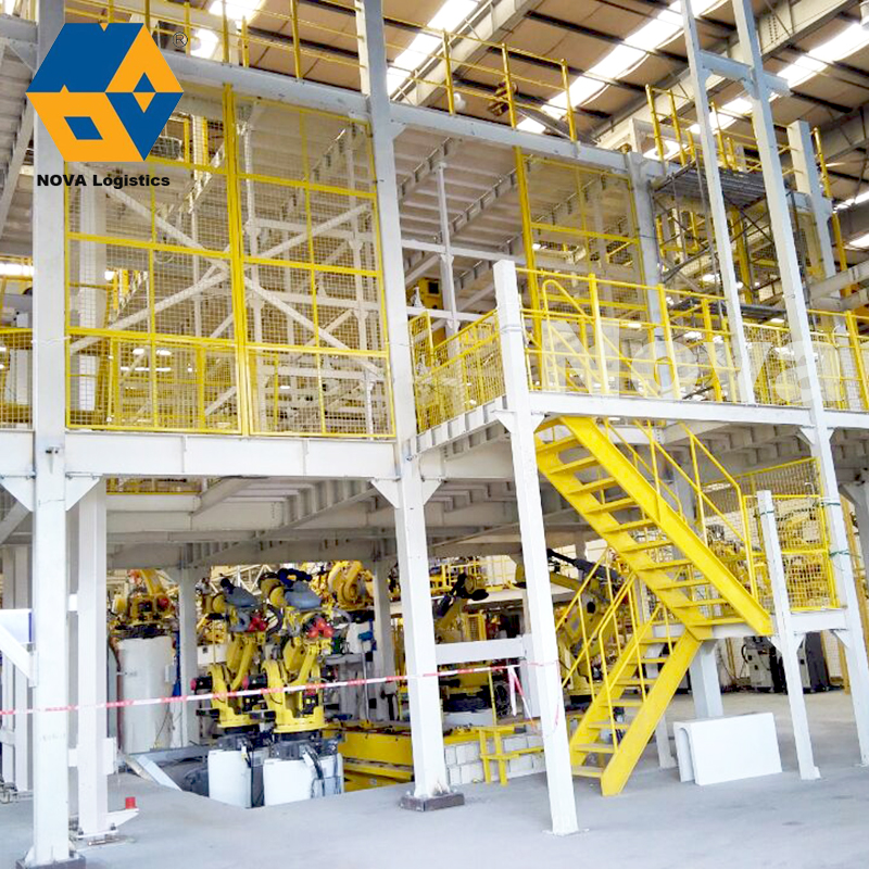 Estructura de acero de almacenamiento de almacenamiento de almacén piso de plataforma de entrepiso con certificado CE