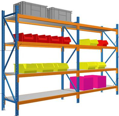  Sistema de estanterías de servicio mediano Almacén de estanterías apilables duraderas 